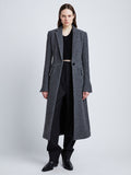 Front cropped image of model wearing Wool Jersey Coat in GREY MELANGE