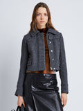 Front cropped image of model wearing Wool Jersey Jacket in GREY MELANGE