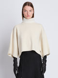 Front cropped image of model wearing Double Face Eco Cashmere Sweater in IVORY