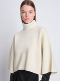 Detail image of model wearing Double Face Eco Cashmere Sweater in IVORY