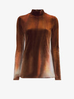 Still Life image of Ice Dyed Velvet Top in UMBER