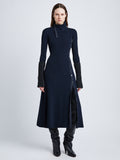 Front full length image of model wearing Fine Rib Knit Dress in MIDNIGHT MULTI