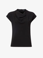 Still Life image of Matte Viscose Crepe Shell Top in BLACK