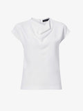 Still Life image of Matte Viscose Crepe Shell Top in WHITE