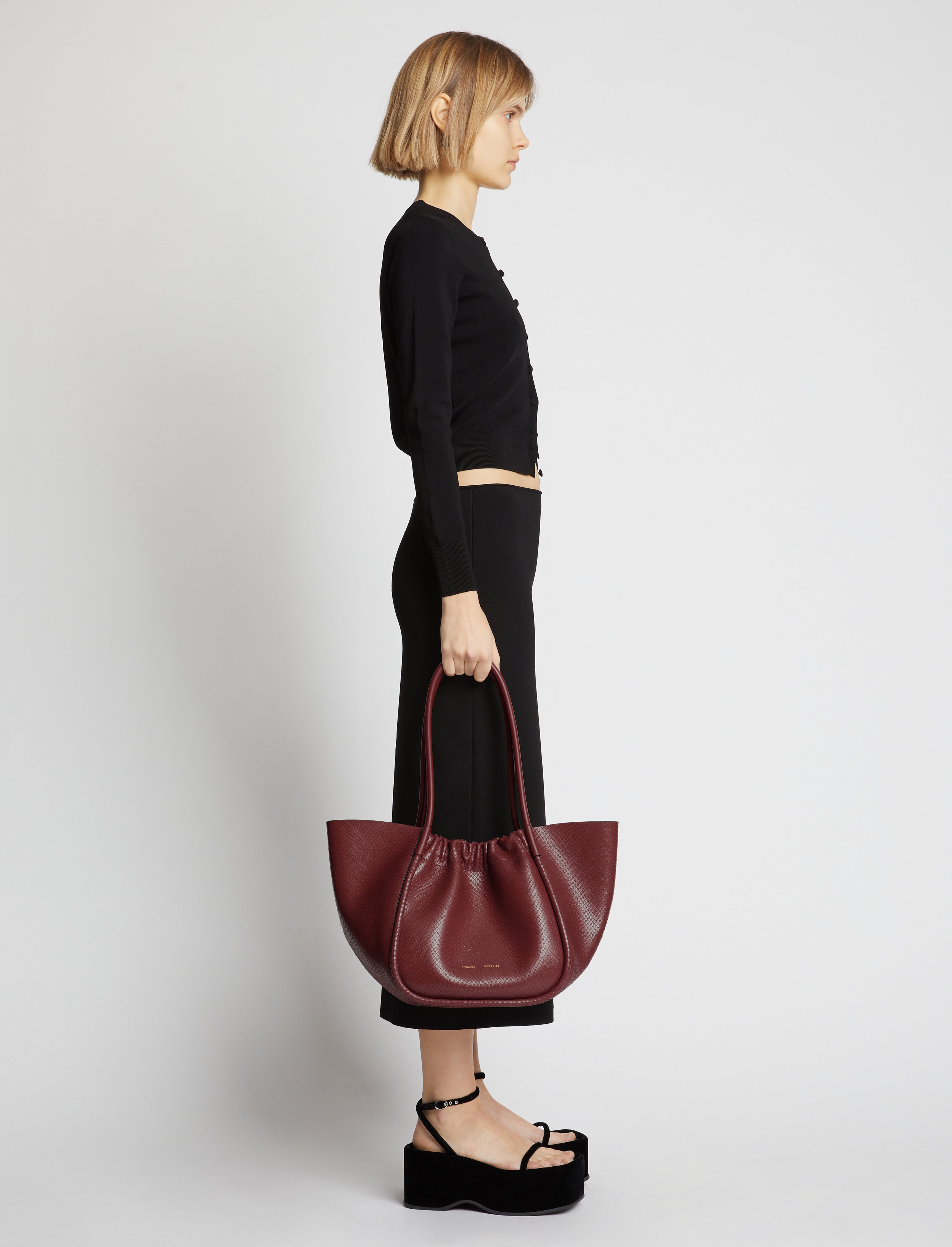 Large Ruched Tote in Carved Python – Proenza Schouler