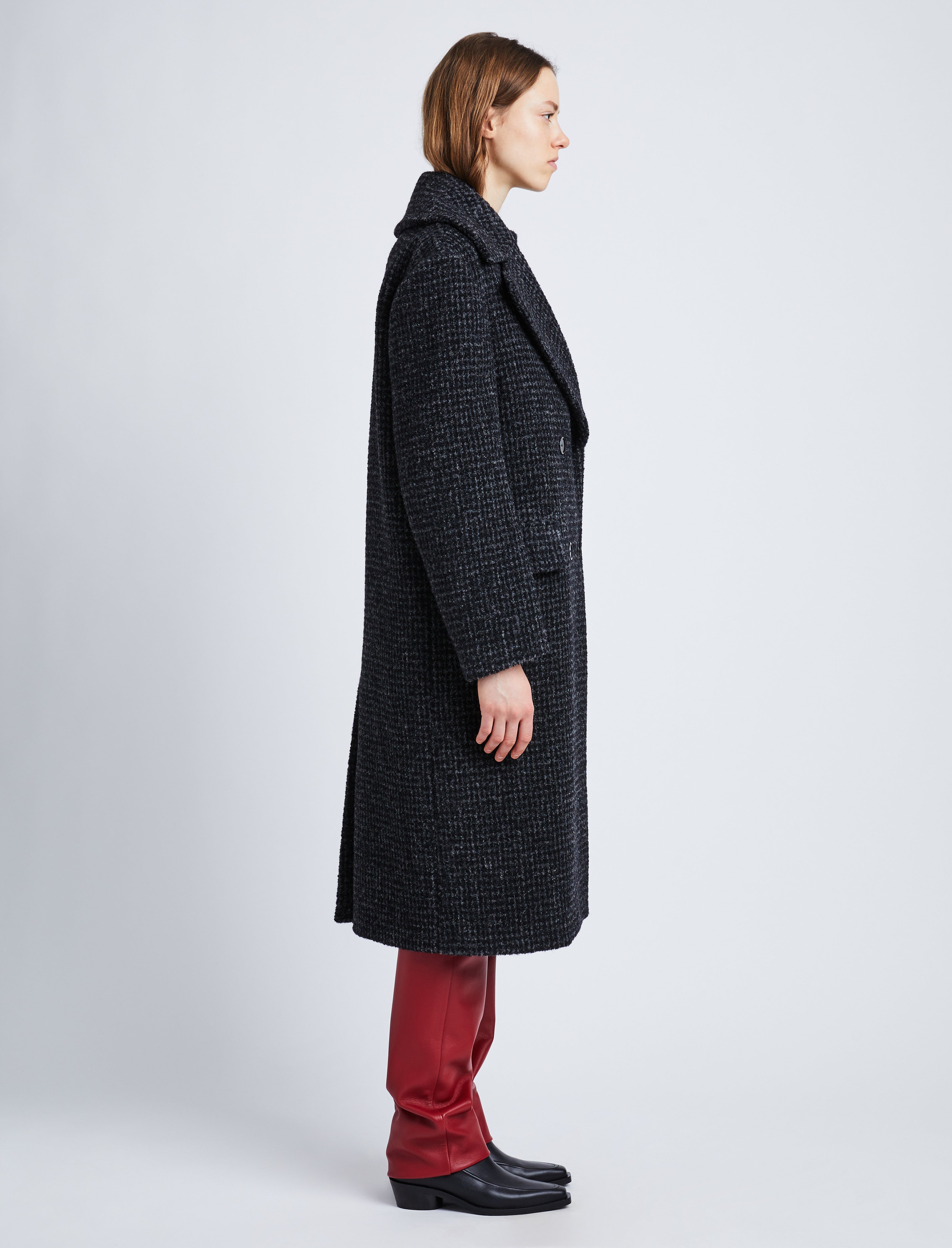 Grey on sale boucle coat