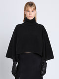 Front cropped image of model wearing Double Face Eco Cashmere Sweater in BLACK