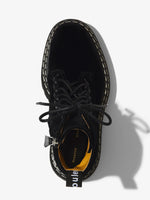 Aerial image of Velvet Lug Sole Combat Boots in black