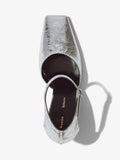 Aerial view of Quad Ankle Strap Pumps in silver