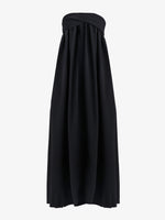 Flat image of Matte Viscose Crepe Strapless Dress in black