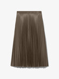 Flat image of Faux Leather Pleated Skirt in wood