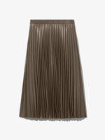 Flat image of Faux Leather Pleated Skirt in wood