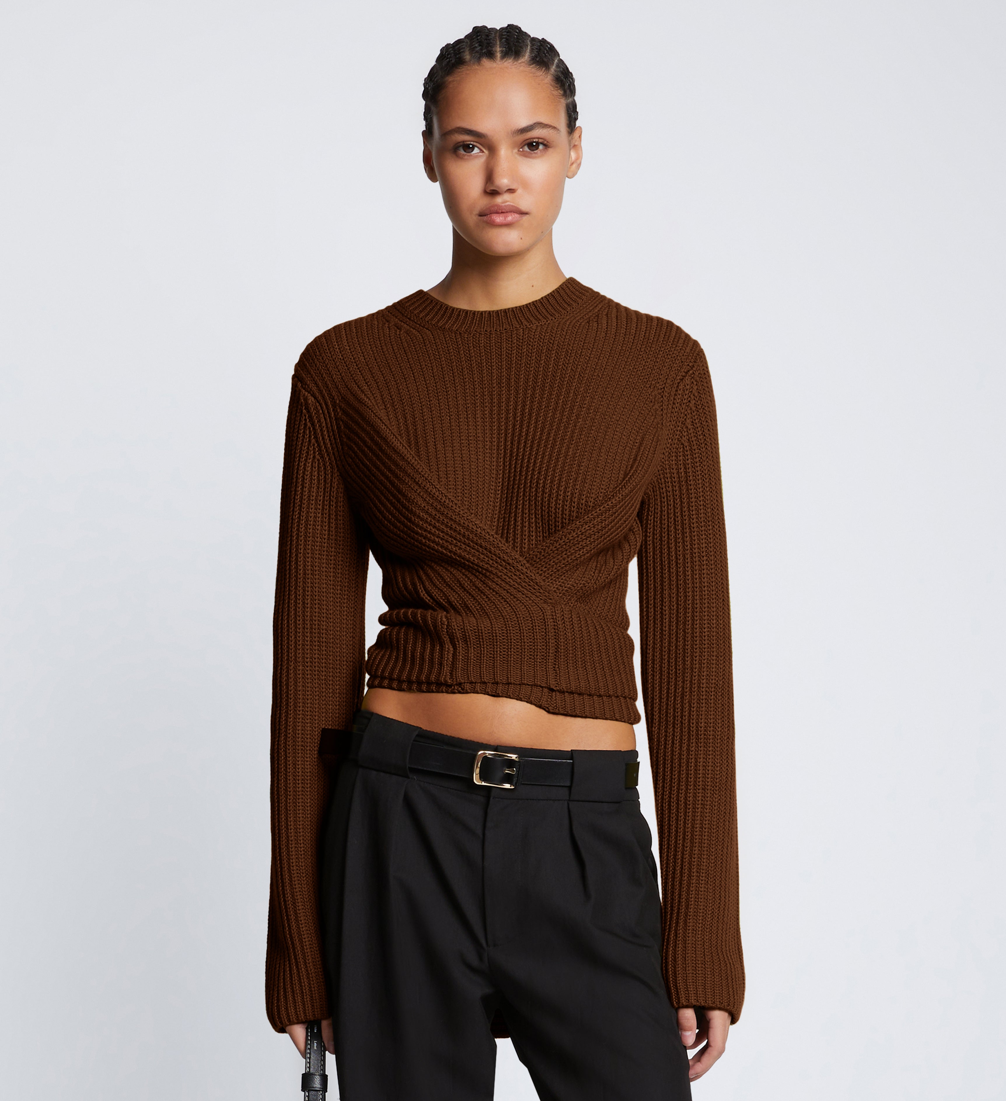 Ribbed Cotton Wrap Sweater – Proenza Schouler