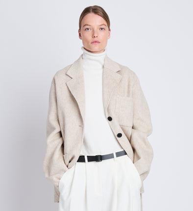 Cropped double-faced wool-blend double-breasted coat · Beige · Coats And  Jackets