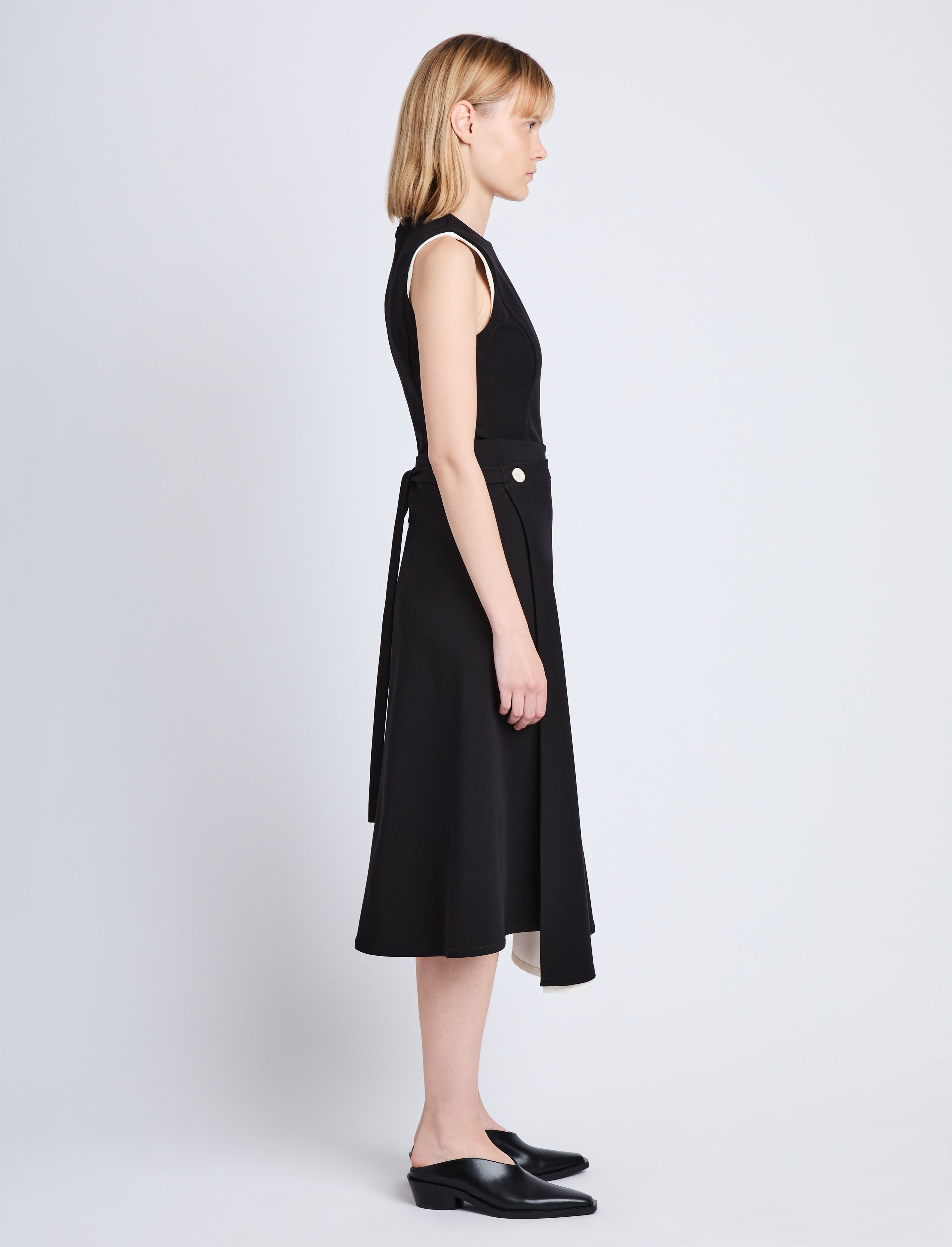 Ivy Wrap Dress in Stretch Suiting Proenza Schouler