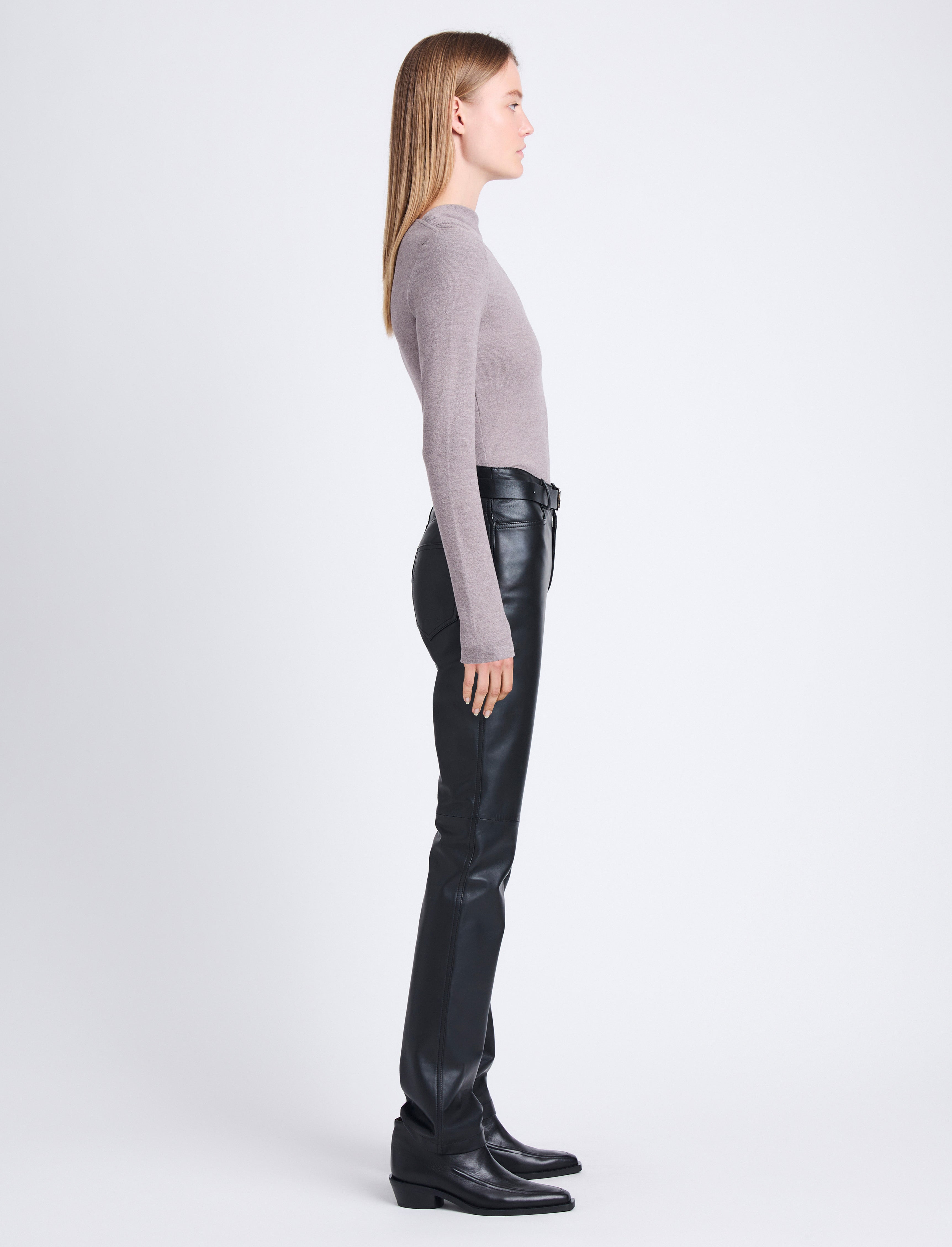 Iro KARLO - Leather trousers - black - Zalando.co.uk