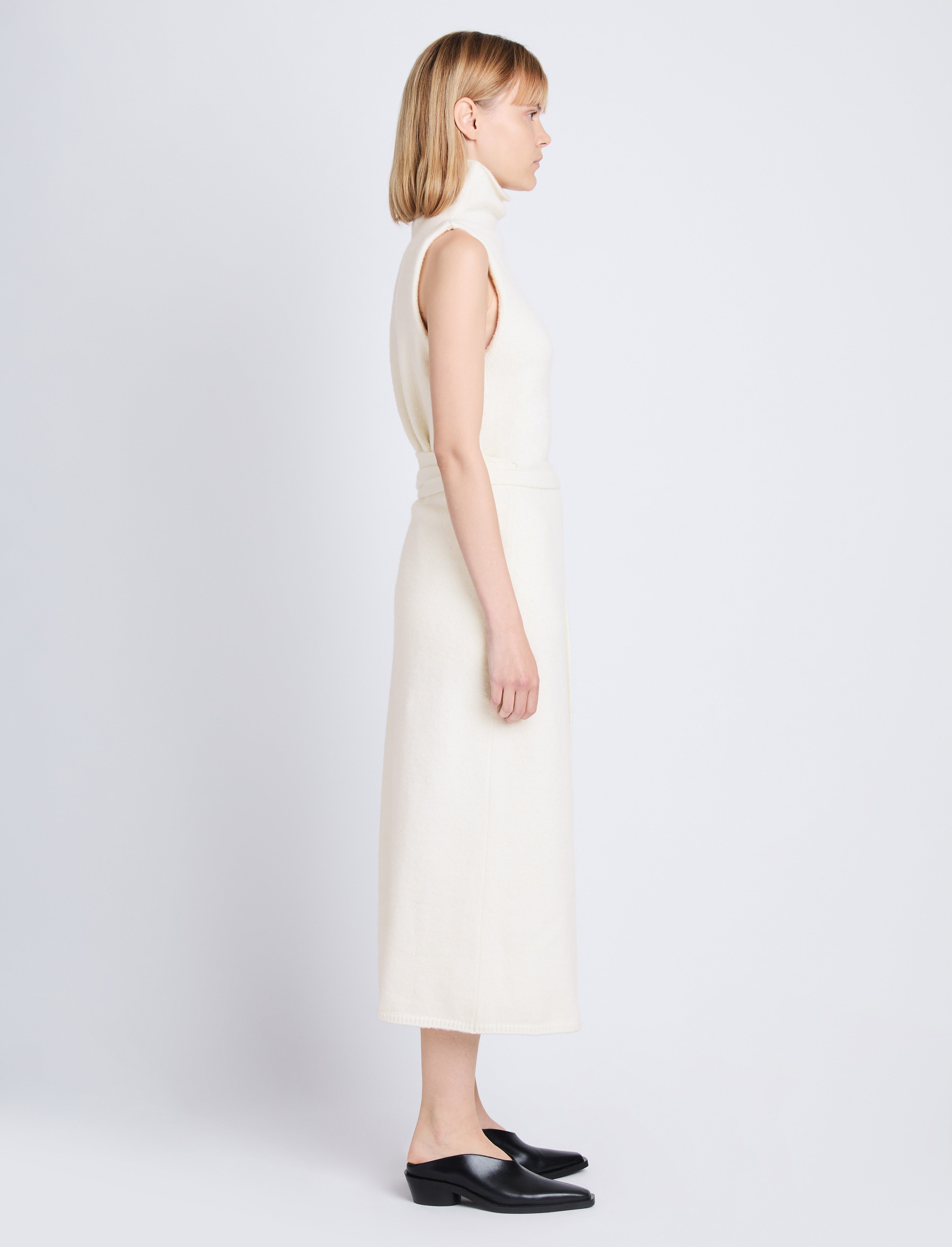 White wool 2025 wrap skirt