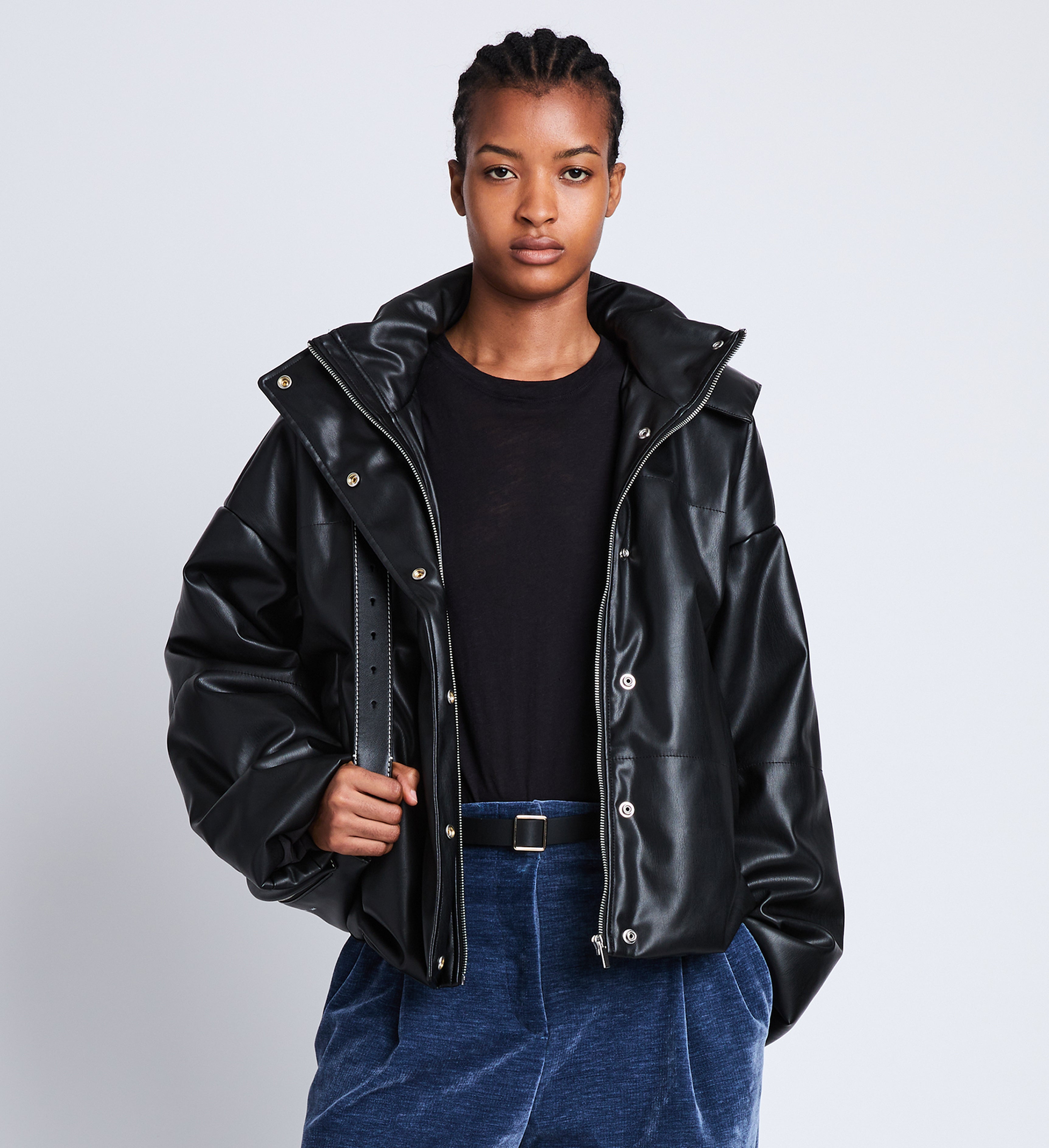 Daylia Puffer Jacket in Faux Leather Proenza Schouler