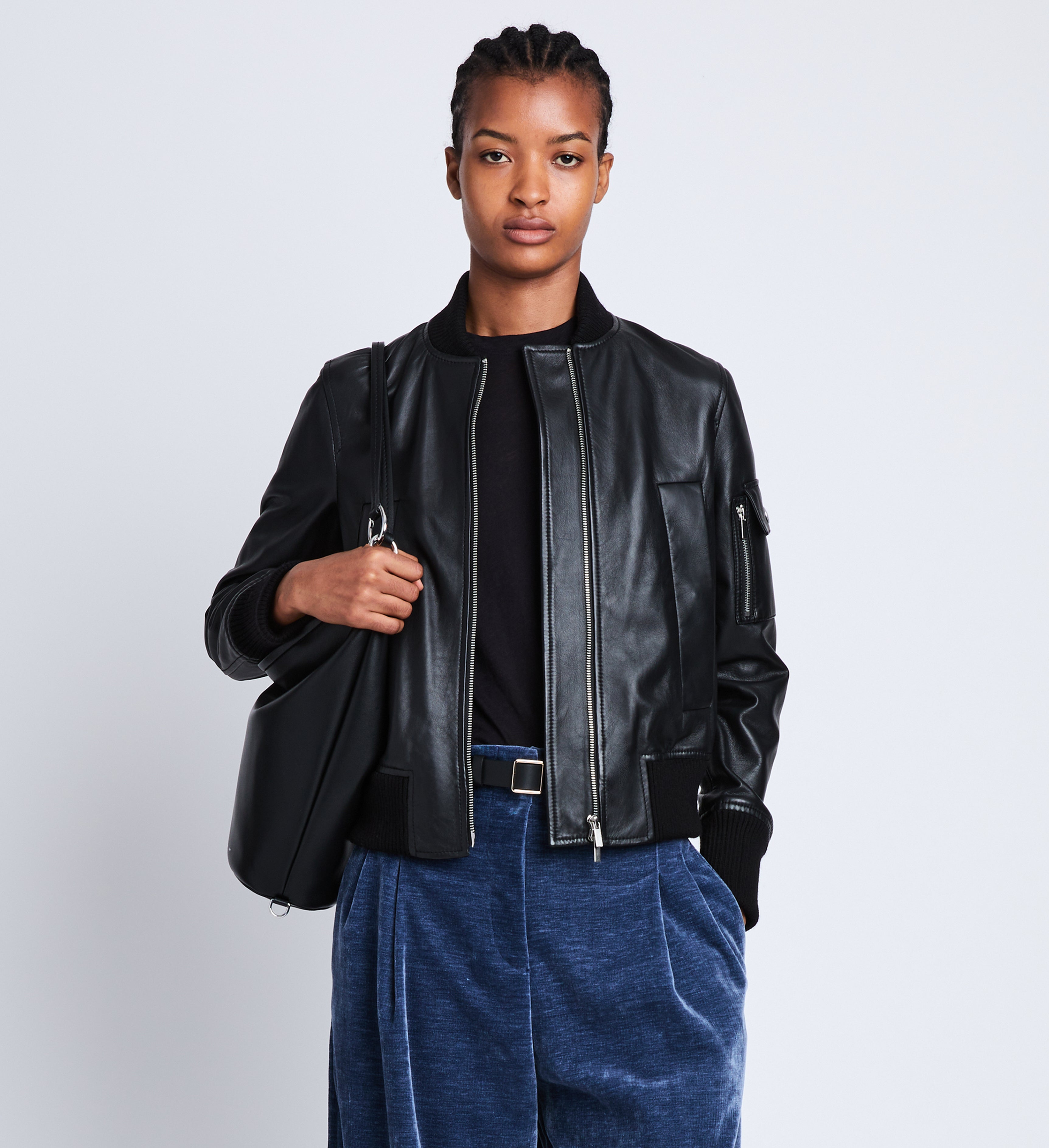 Mika Bomber Jacket in Lightweight Leather Proenza Schouler