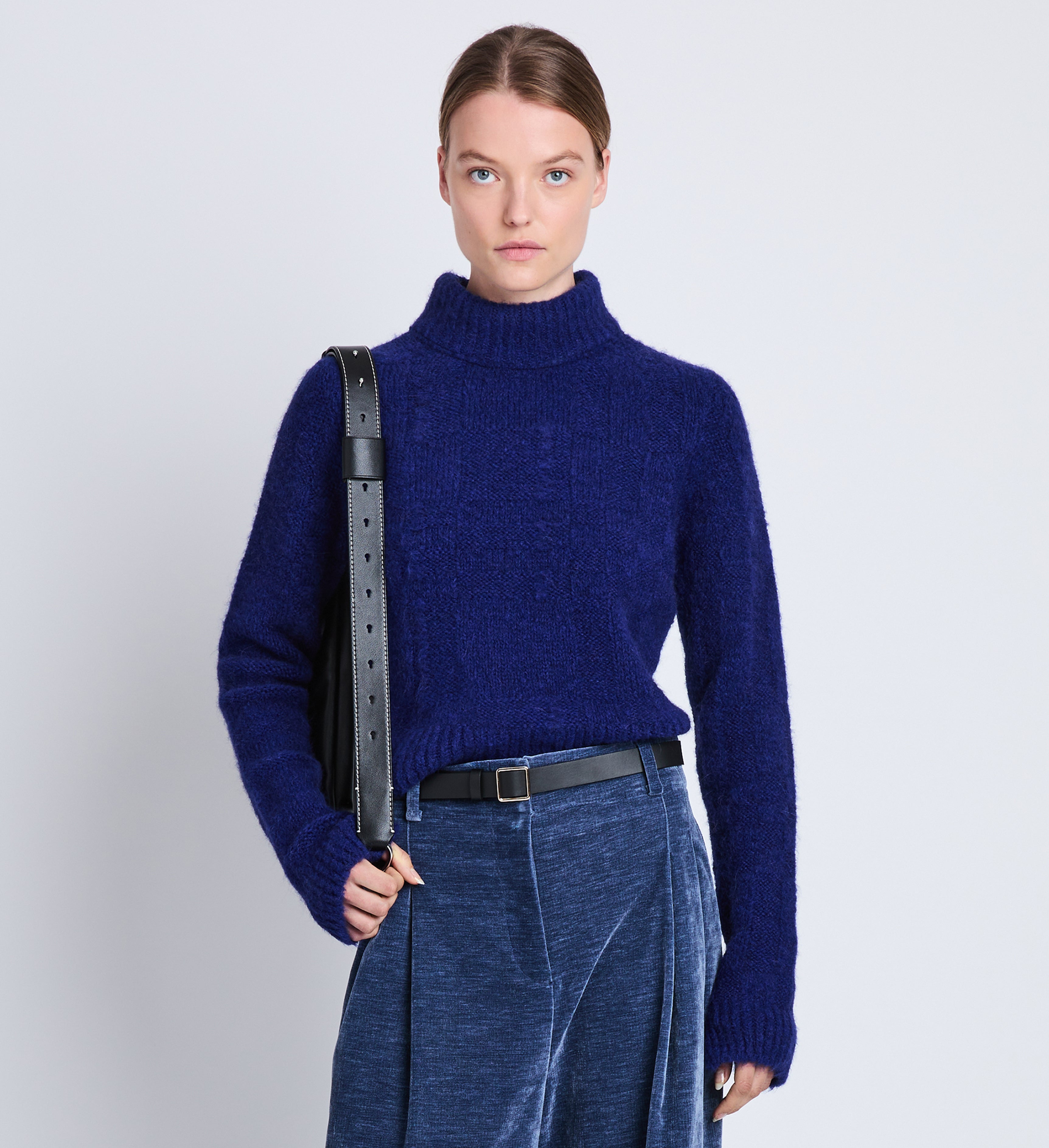 Brigitt Sweater in Plaid Textured Alpaca – Proenza Schouler