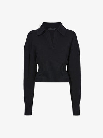 Flat image of Jeanne Sweater in Eco Cashmere in black