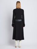 Back image of model wearing Joanne Dress In Matte Viscose Crepe in black