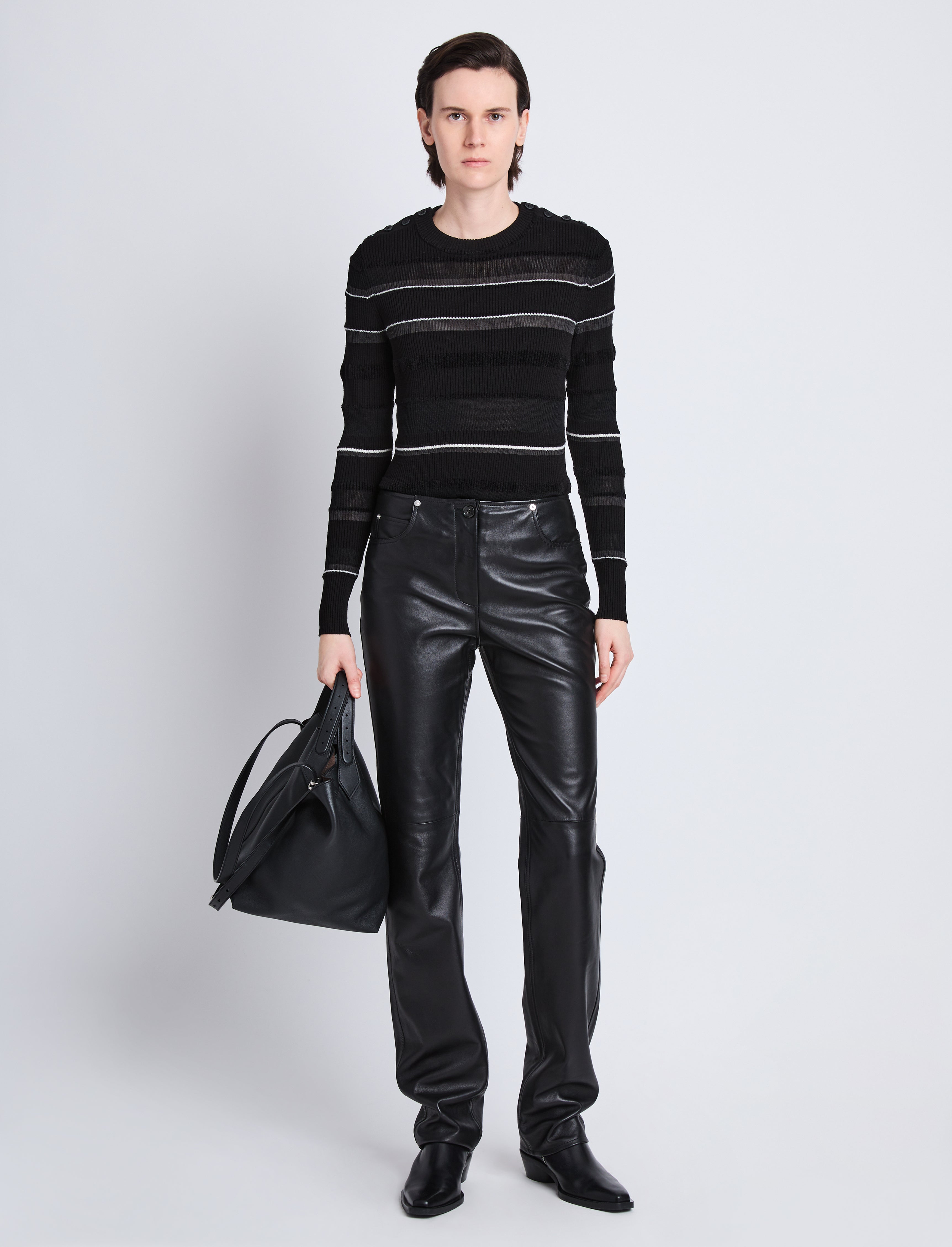 MCQ Black Cyber Lounge Pants - Black Leather trousers STAND STUDIO -  GenesinlifeShops Luxembourg