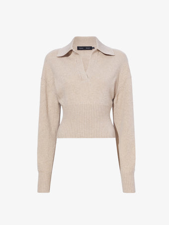 Flat image of Jeanne Sweater In Eco Cashmere in oatmeal