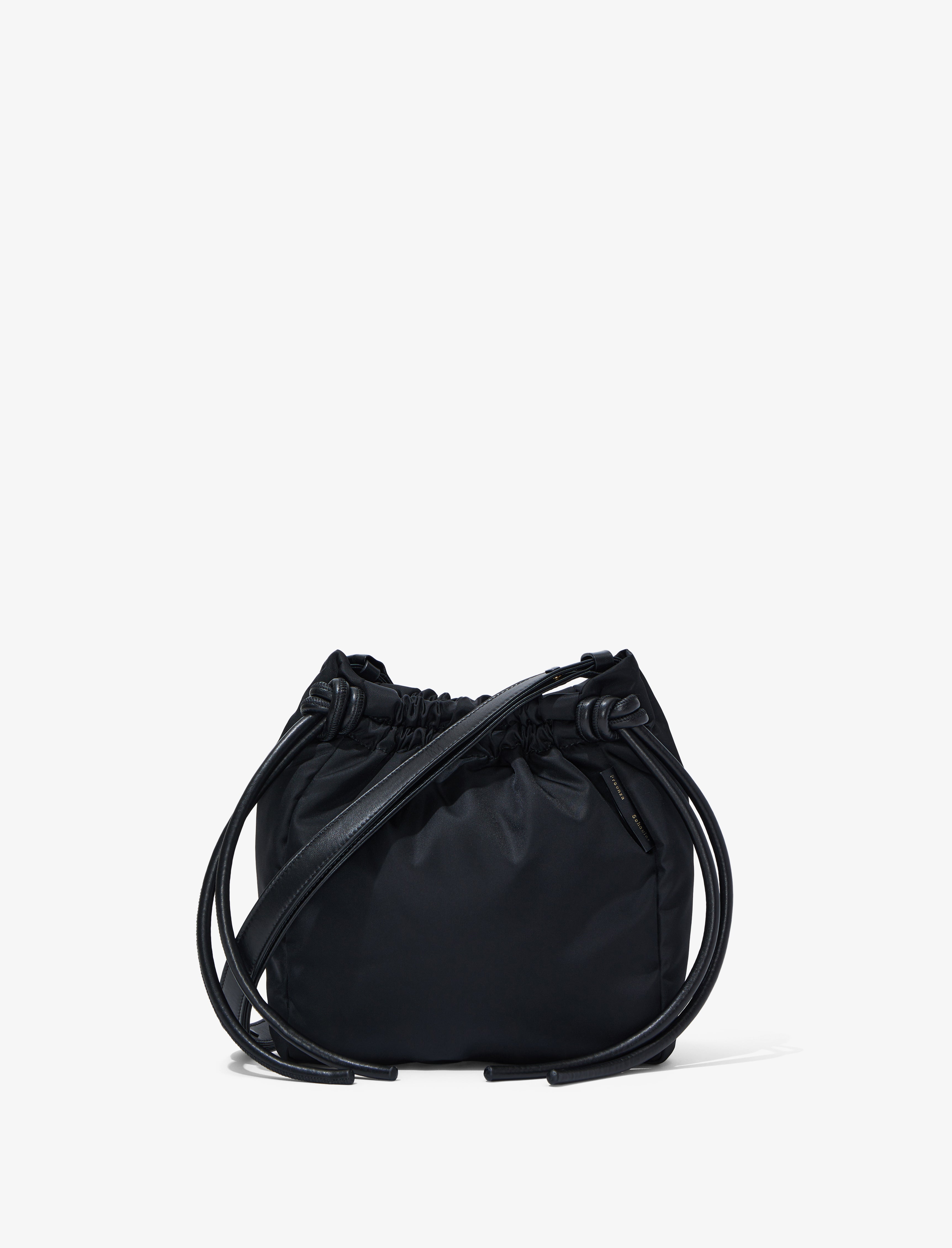 Black nylon drawstring bag sale