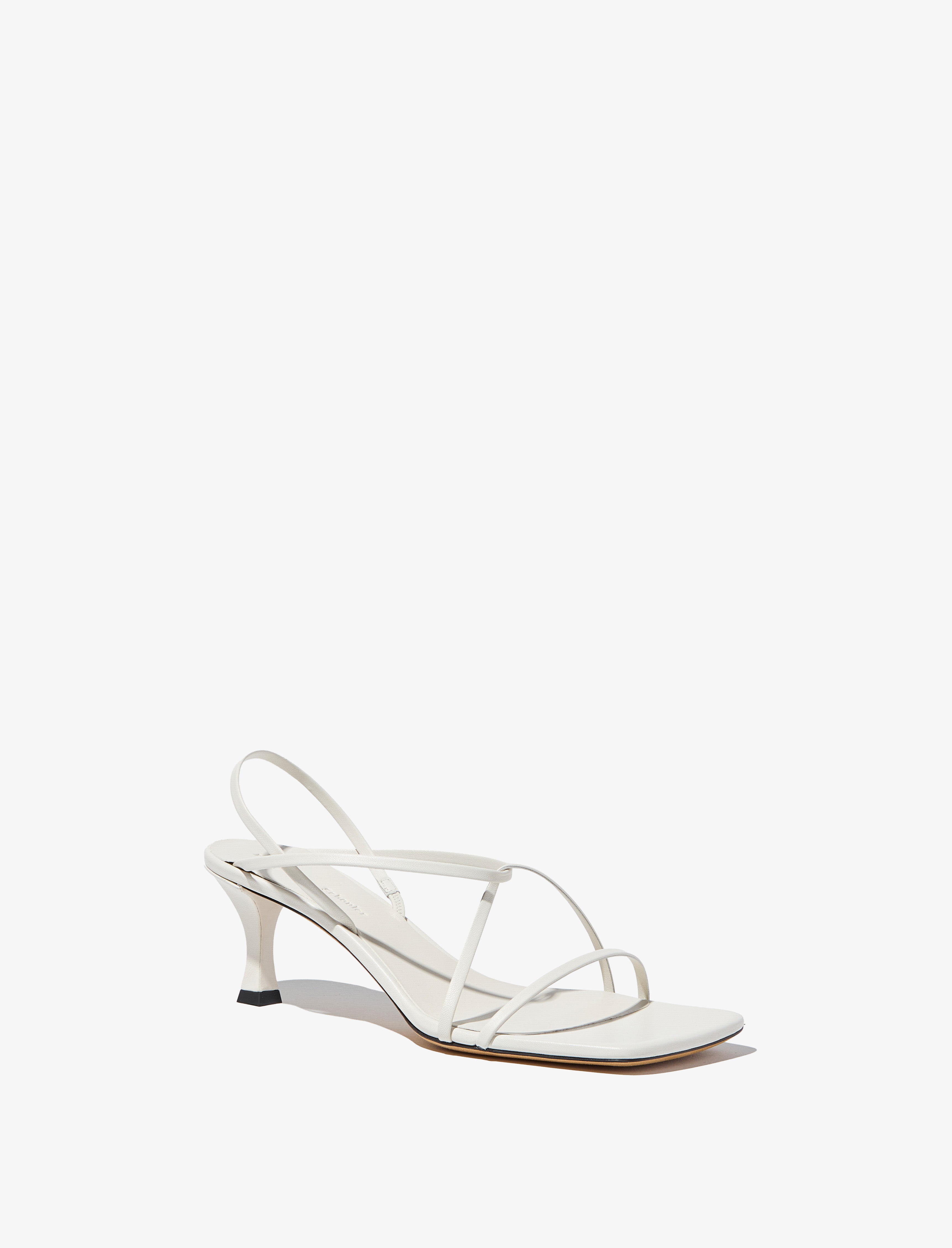 Topshop strappy heeled shoes in cream - ShopStyle Pumps