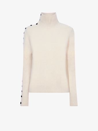 Flat image of Camilla Sweater In Lofty Eco Cashmere in ecru