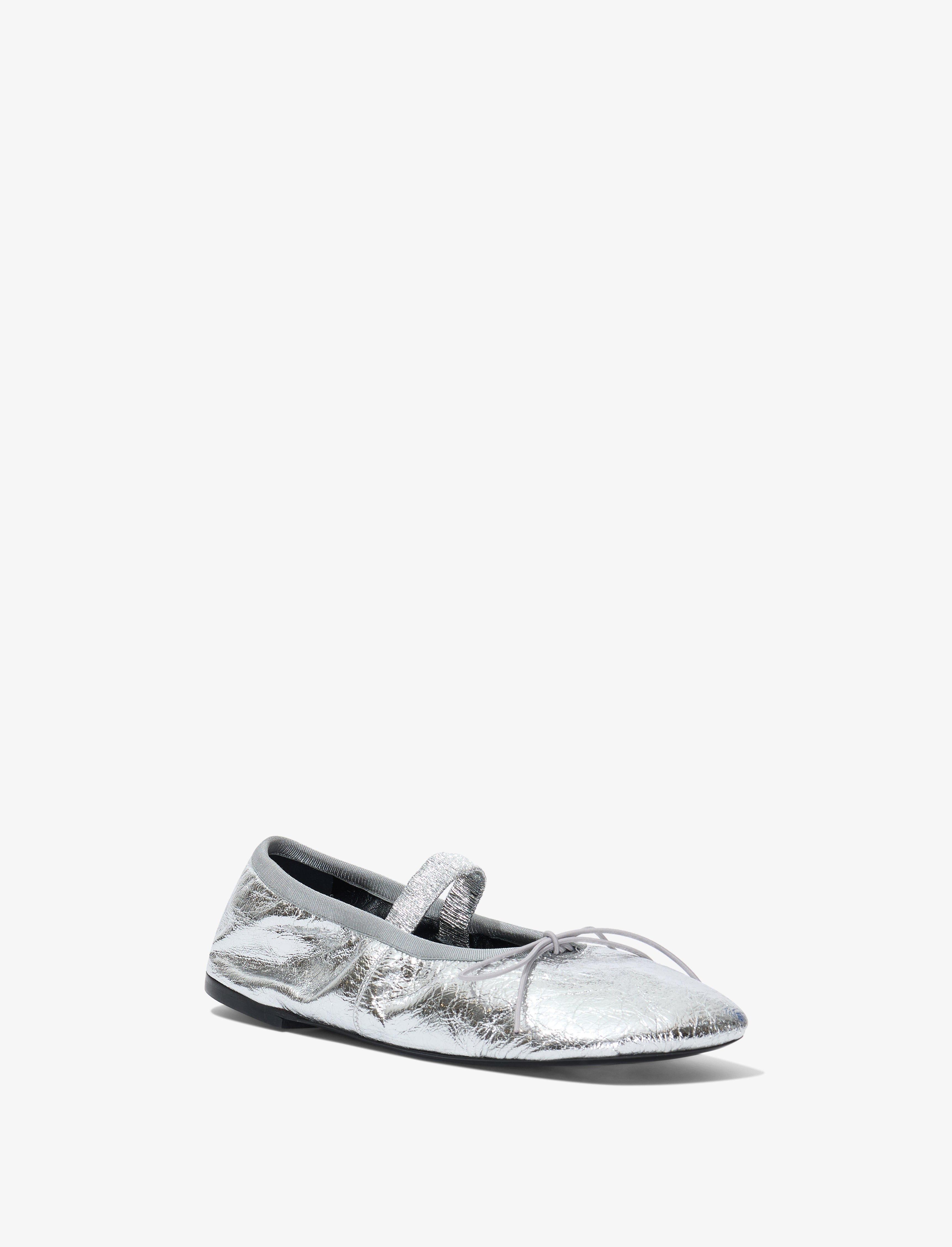 Glove Mary Jane Ballet Flats in Crinkled Metallic Proenza Schouler