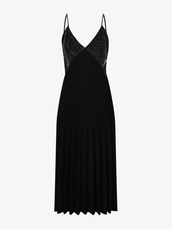 Flat image of Wren Dress In Pleatable Crepe in black