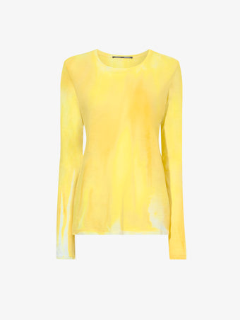 Flat image of Ice Dyed T-Shirt in Yellow Multi