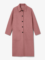 Flat image of Melton Wool Coat in Dusty Pink Melange