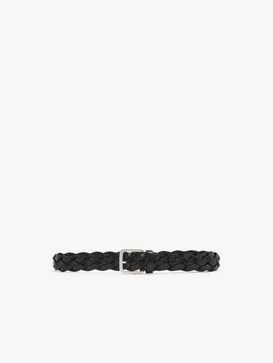 Proenza Schouler Front image of Wide Braid Belt in Croc Embossed Calf in black