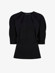 Flat image of Georgia Top In Matte Viscose Crepe in black