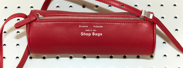 Cropped image os Silo Bag in rosewood, 'Shop Bags' overlaid