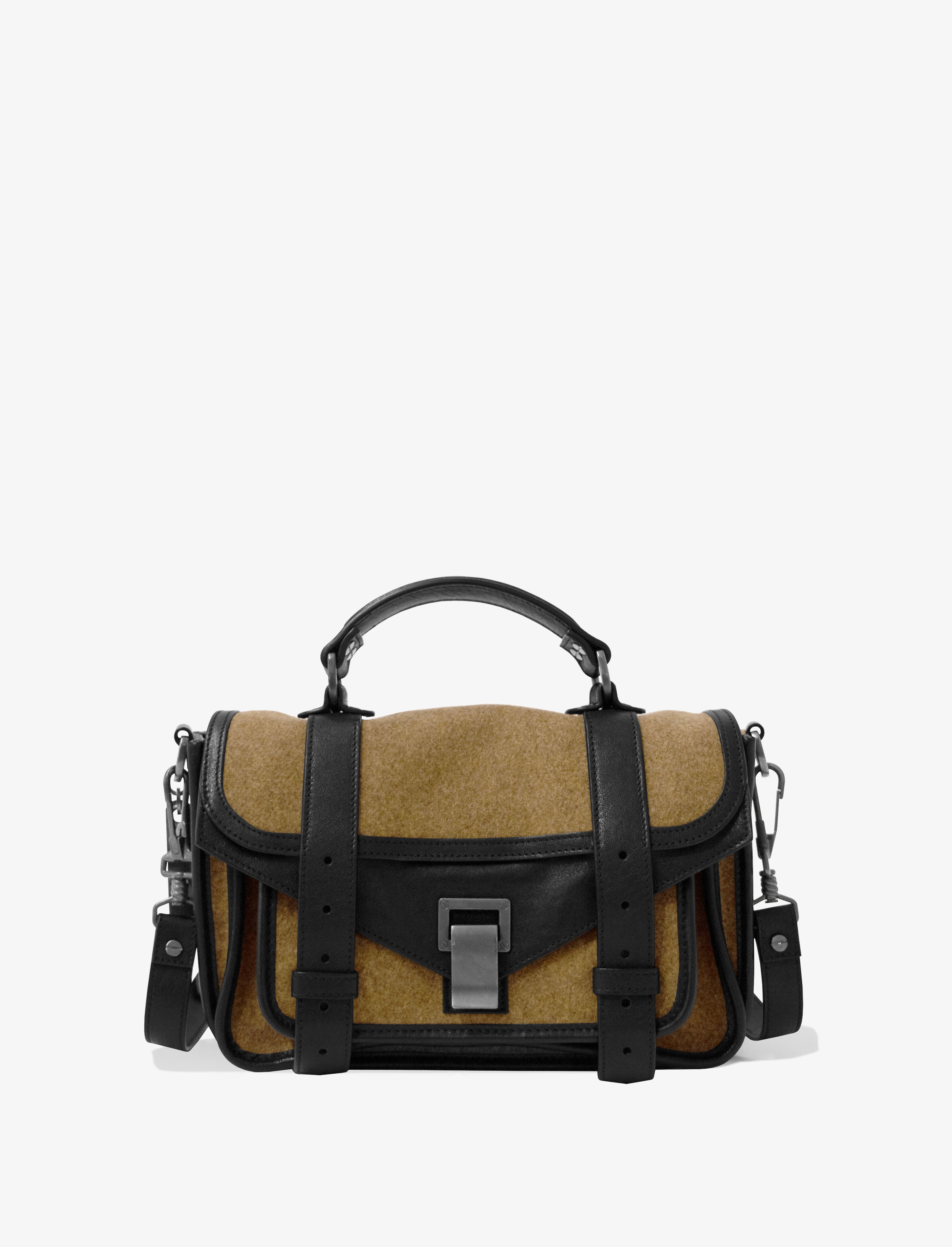 Proenza Schouler PS1 Tiny Bag in Felt and Leather Walnut Proenza Schouler Official Site