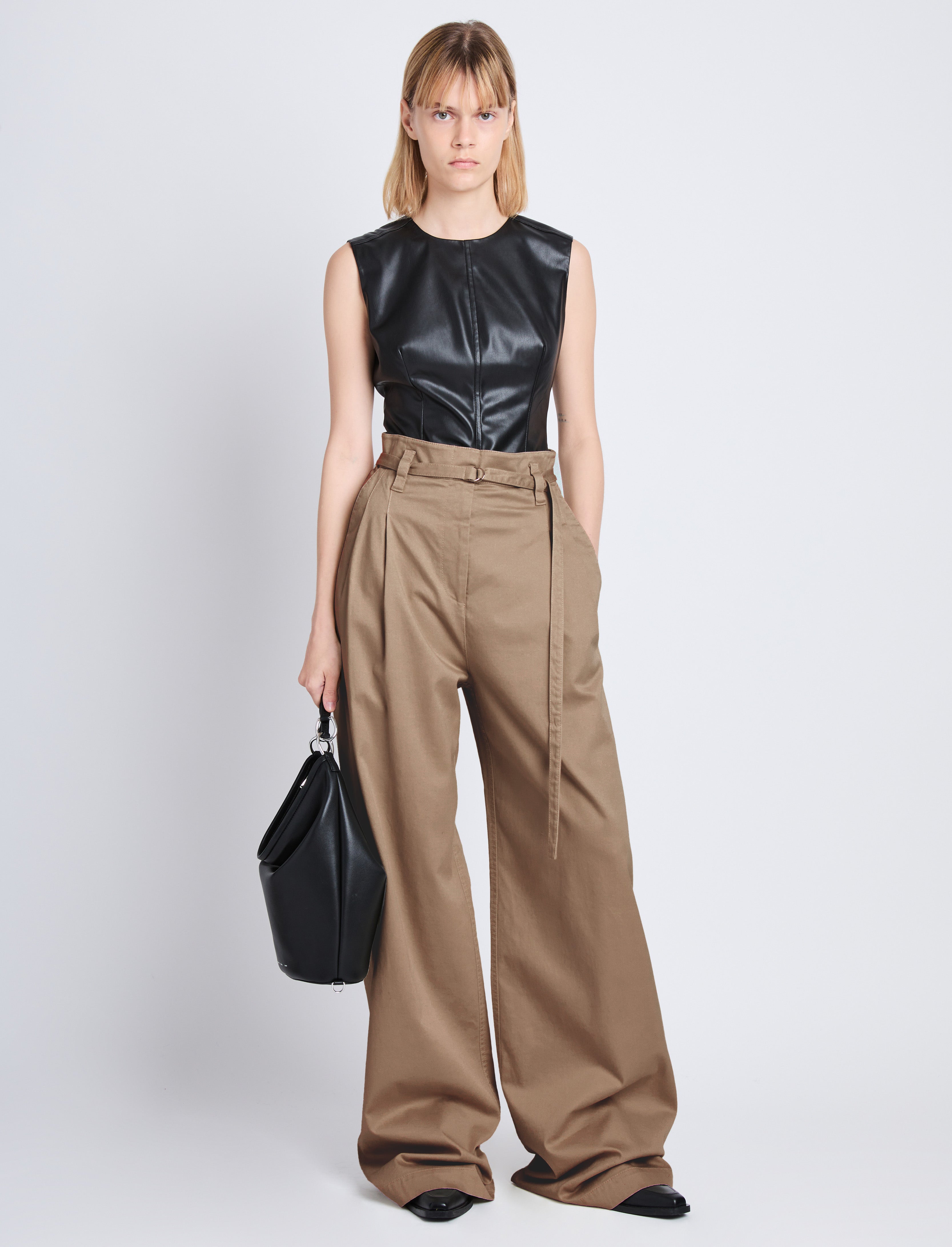 Raver Pant in Soft Cotton Twill Proenza Schouler