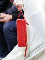 Image of model walking Proenza Schouler Fall Winter 2024 Runway wearing Silo Bag in rosewood