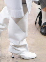 Proenza Schouler runway image of model in Tee Knee High Boots in WHITE