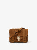 Proenza Schouler front image of PS1 Mini Crossbody Bag In Soft Suede in saddle