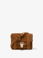 Proenza Schouler front image of PS1 Mini Crossbody Bag In Soft Suede in saddle