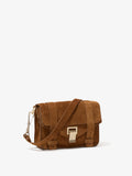 Proenza Schouler side image of PS1 Mini Crossbody Bag In Soft Suede in saddle