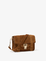 Proenza Schouler side image of PS1 Mini Crossbody Bag In Soft Suede in saddle