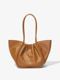 Front image of Large Ruched Tote in Cognac