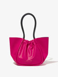 Front image of Large Ruched Tote in FUSCHIA