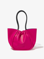 Back image of Large Ruched Tote in FUSCHIA