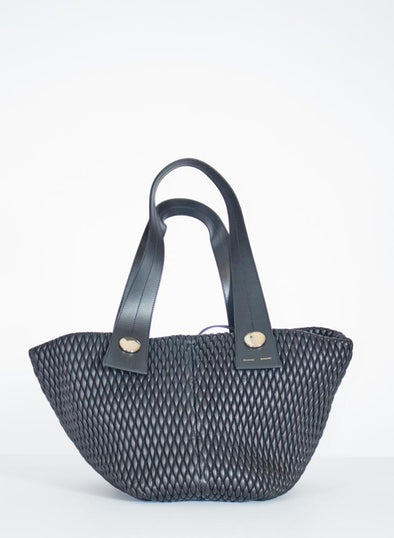 Large Quilted Tobo Tote - BLACK